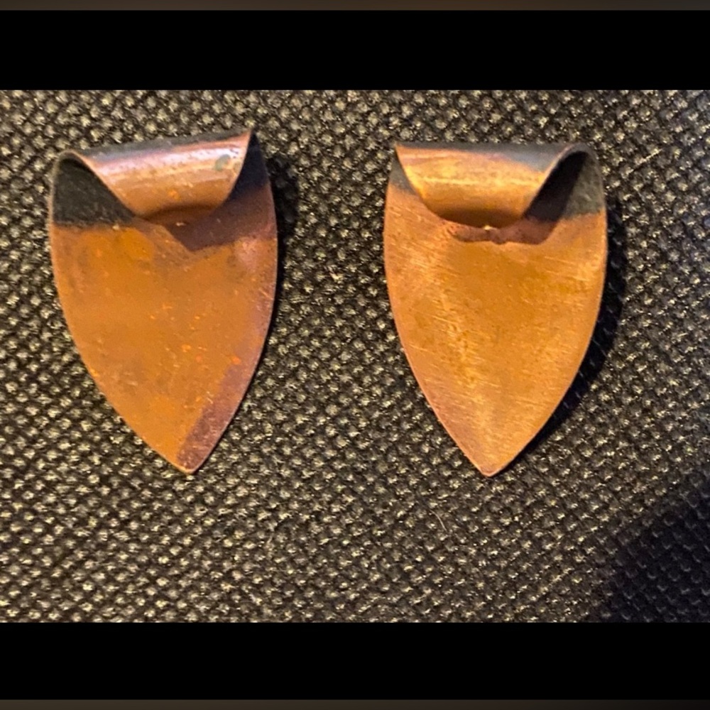 Vintage Copper Clip on Earrings #7318